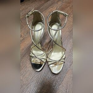 Gianni Bini Gold Strappy Women's Heels - Worn Once
